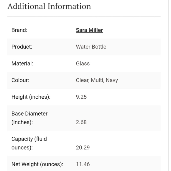 Sara Miller Botanic Paradise 600ml Glass Water Bottle$37.00 - Picture 4 of 7